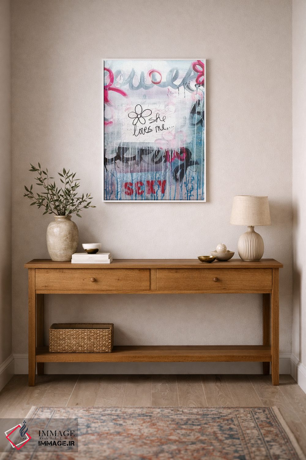 تابلو مدرن او مرا دوست دارد II اثر کنت یانگستروم - D1W