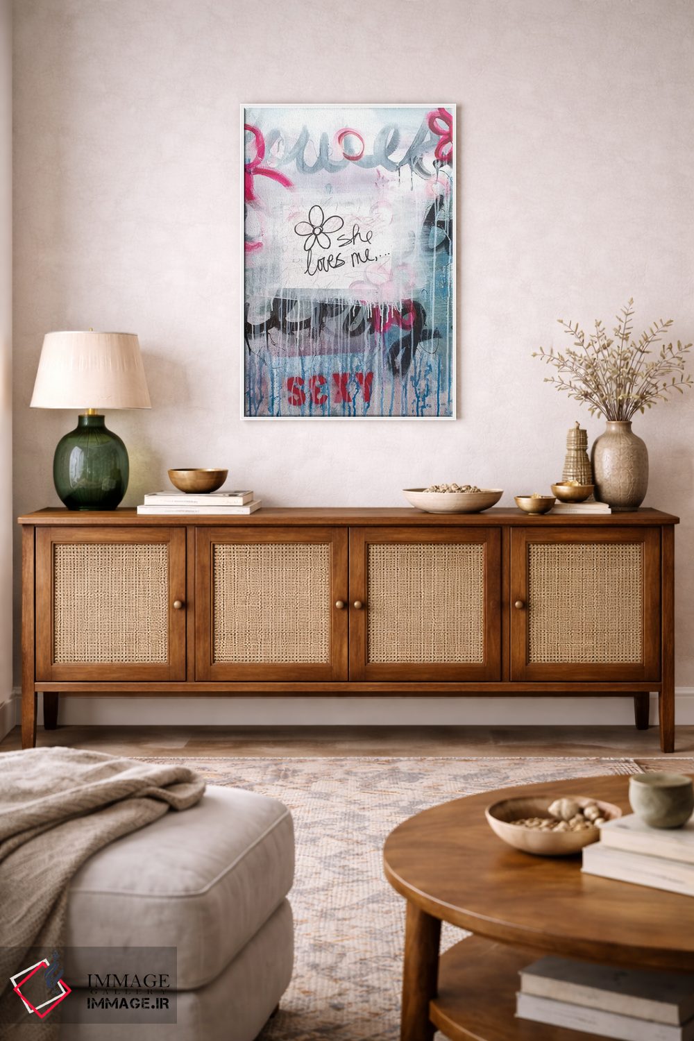 تابلو مدرن او مرا دوست دارد II اثر کنت یانگستروم - D2W