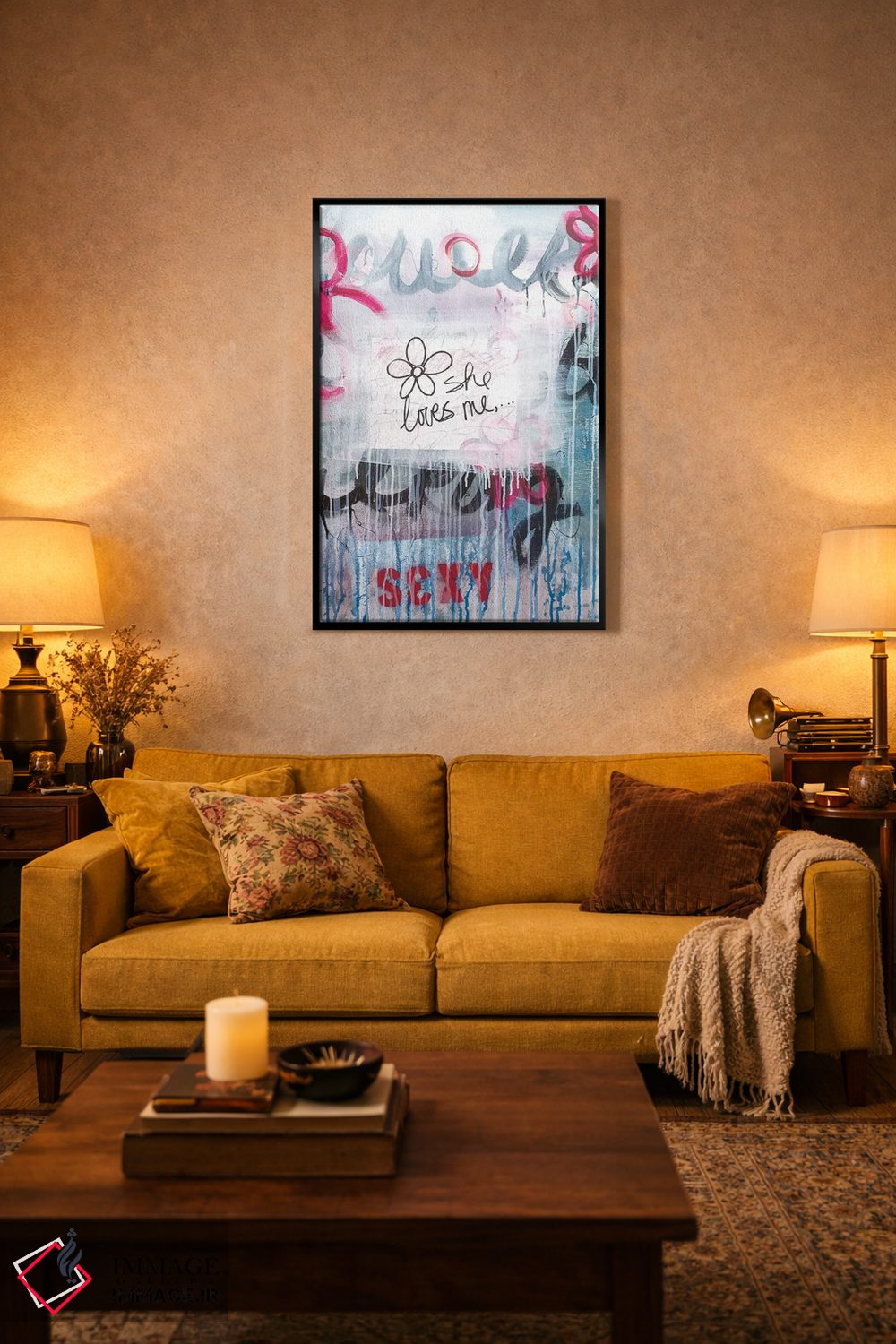 تابلو مدرن او مرا دوست دارد II اثر کنت یانگستروم - D3B