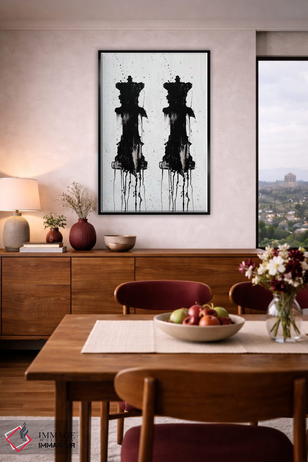 تابلو انتزاعی دو ملکه اثر کنت یانگستروم - D4B