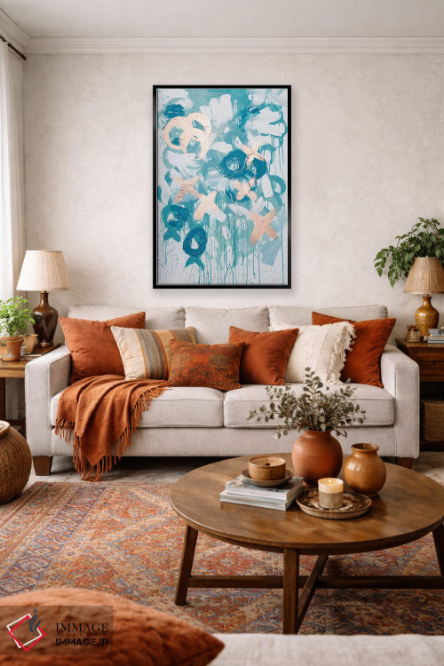 تابلو انتزاعی ایکس اوی آبی اثر کنت یانگستروم - D3B