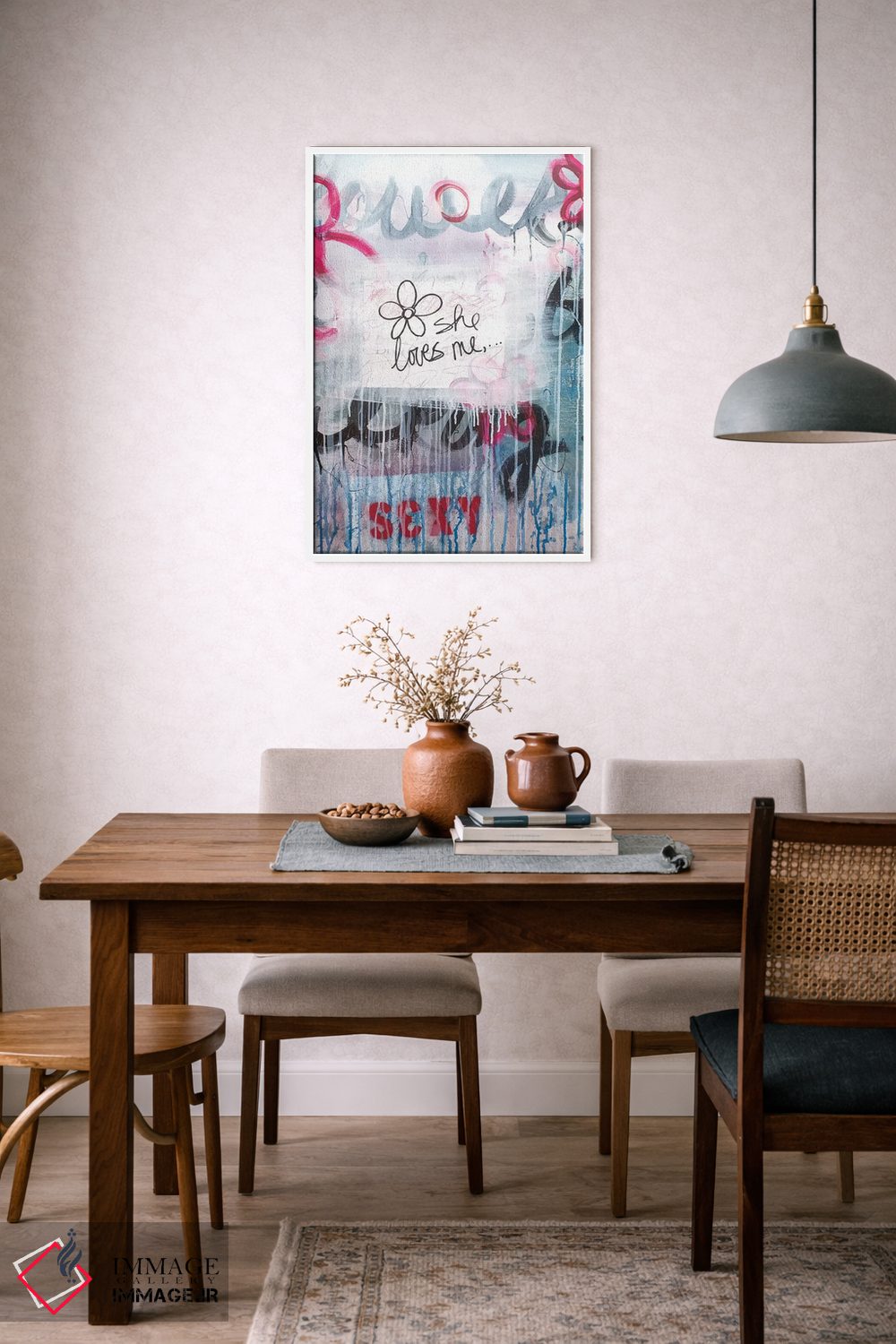 تابلو مدرن او مرا دوست دارد II اثر کنت یانگستروم - D5W