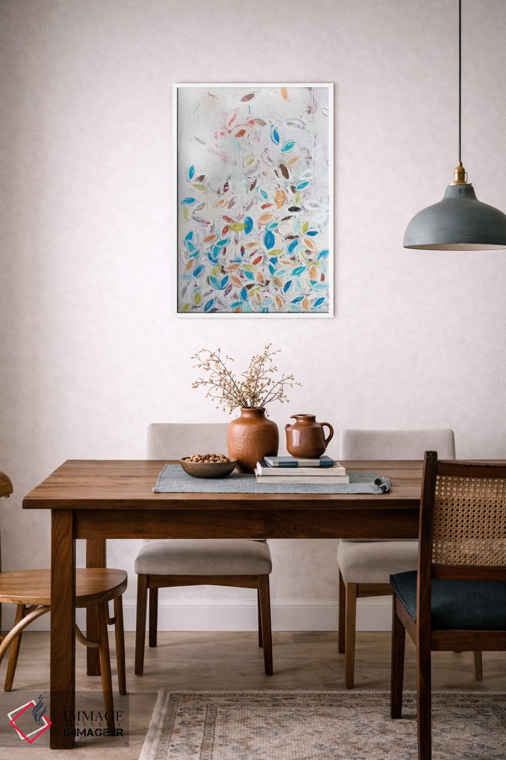 تابلو انتزاعی برگ های بهاری اثر کنت یانگستروم - D6W