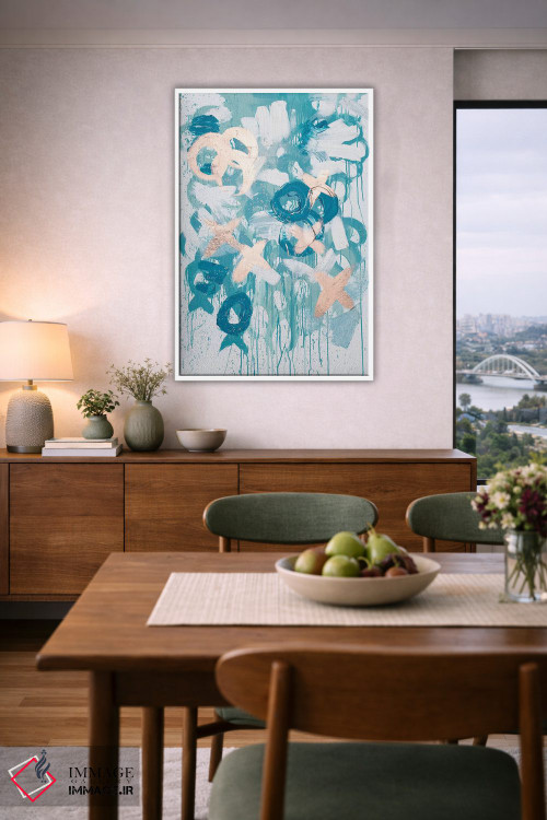 تابلو انتزاعی ایکس اوی آبی اثر کنت یانگستروم - D6W