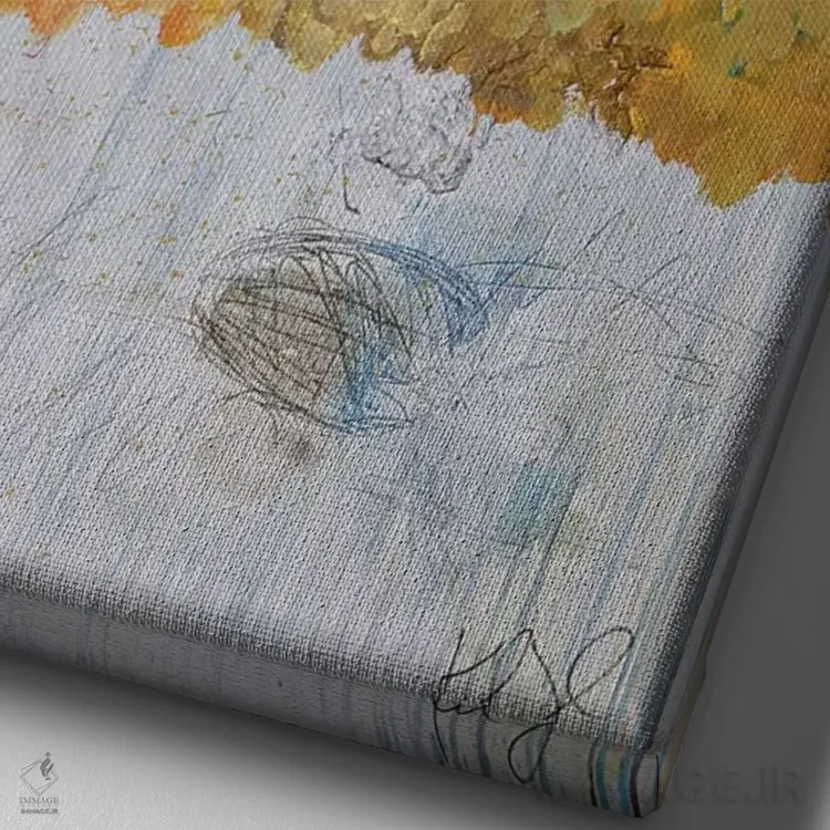 تابلو انتزاعی درختان سه بعدی I اثر کنت یانگستروم - نمای نزدیک بافت بوم