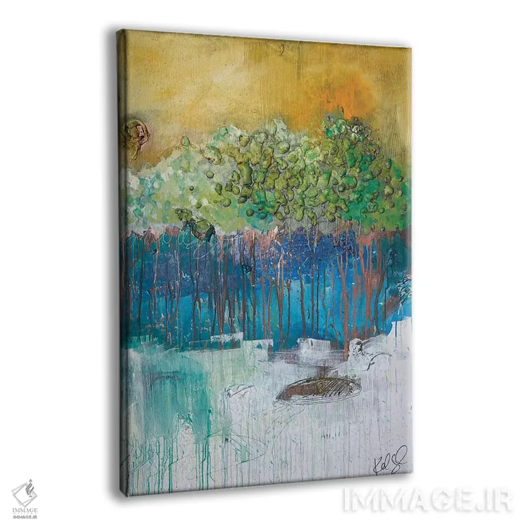 تابلو انتزاعی درختان سه بعدی II اثر کنت یانگستروم - نمای پرسپکتیو محصول