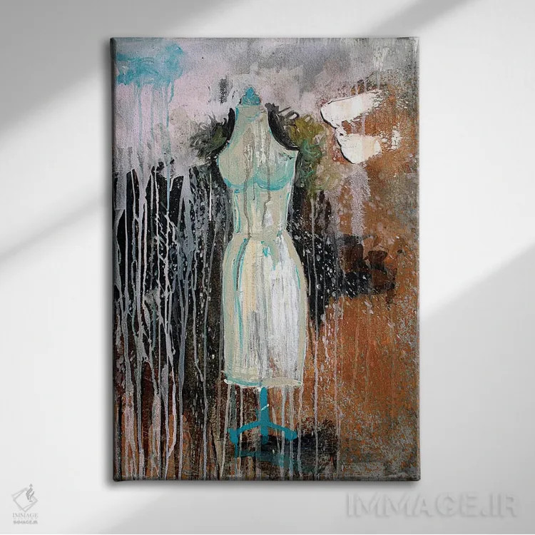 تابلو مدرن لباس زنانه اثر کنت یانگستروم - نمای روبهرو روی دیوار