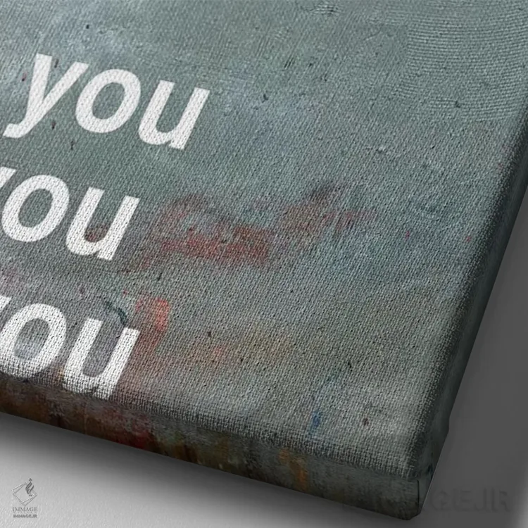 تابلو مدرن می بینم؟ می گیرم؟ دوستت دارم اثر کنت یانگستروم - نمای نزدیک بافت بوم