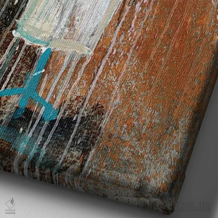 تابلو مدرن لباس زنانه اثر کنت یانگستروم - نمای نزدیک بافت بوم