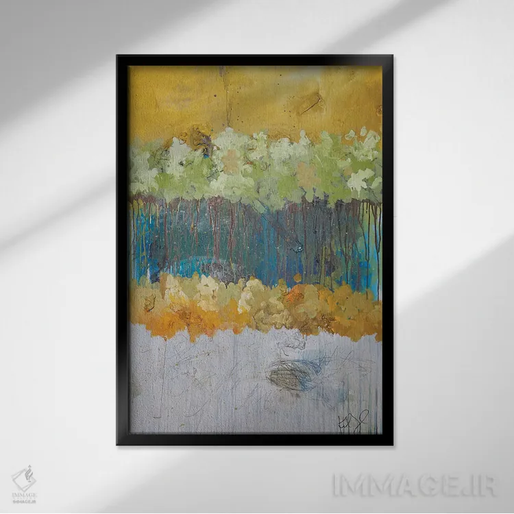 تابلو انتزاعی درختان سه بعدی I اثر کنت یانگستروم - نمای قابدار مشکی