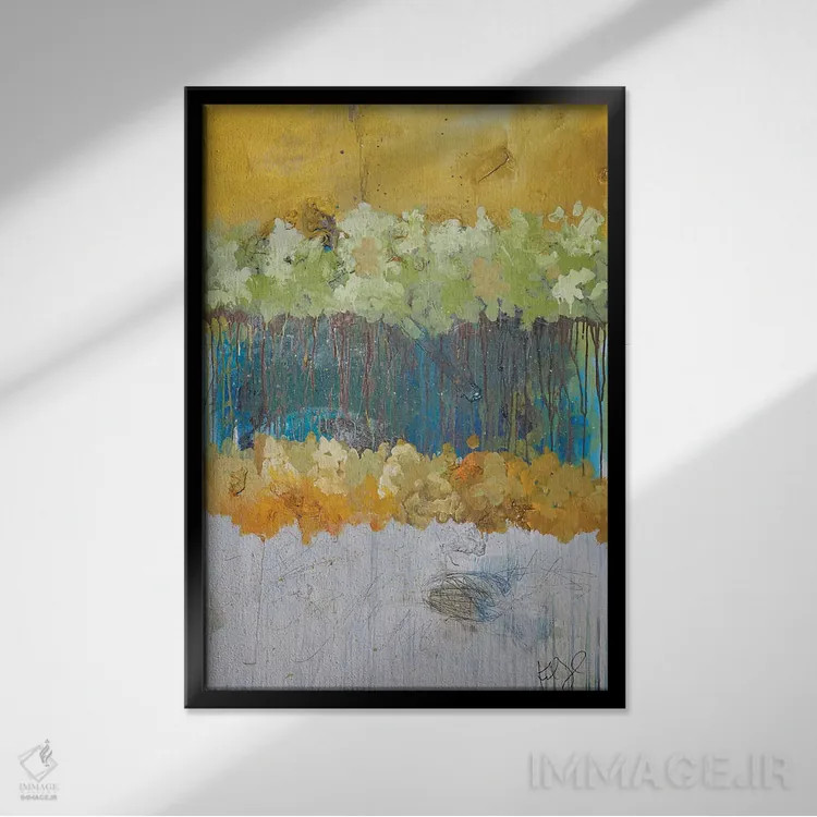 تابلو انتزاعی درختان سه بعدی I اثر کنت یانگستروم - نمای قابدار مشکی