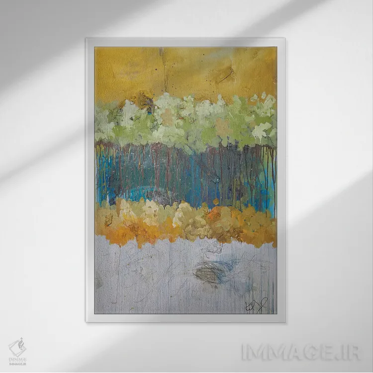 تابلو انتزاعی درختان سه بعدی I اثر کنت یانگستروم - نمای قابدار سفید