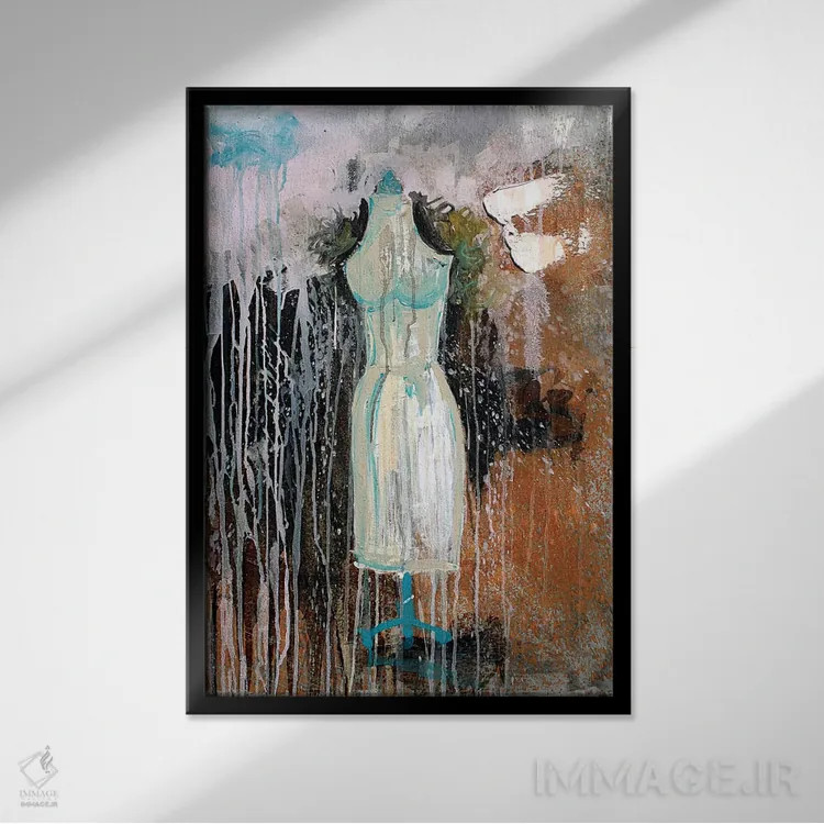 تابلو مدرن لباس زنانه اثر کنت یانگستروم - نمای قابدار مشکی