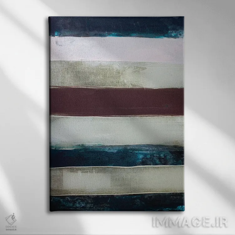 تابلو انتزاعی چنل نامبر راه راه II اثر کنت یانگستروم - نمای روبهرو روی دیوار