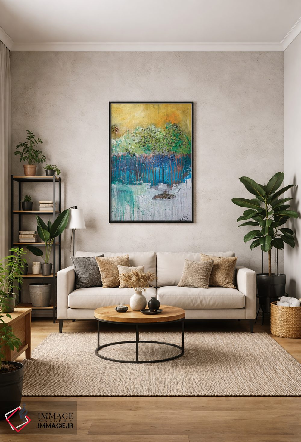 تابلو انتزاعی درختان سه بعدی II اثر کنت یانگستروم - D1B