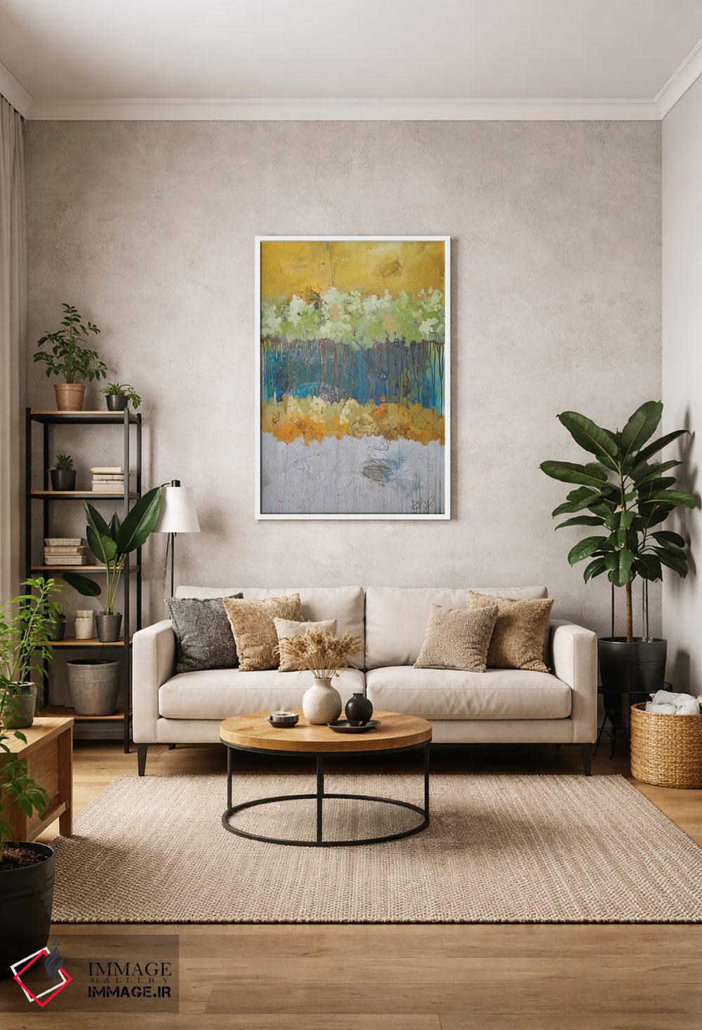 تابلو انتزاعی درختان سه بعدی I اثر کنت یانگستروم - D1W