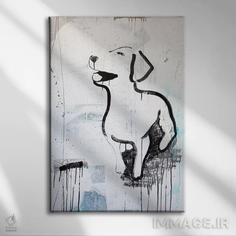 تابلو دکوراتیو عشق توله سگ ها اثر کنت یانگستروم - نمای روبهرو روی دیوار