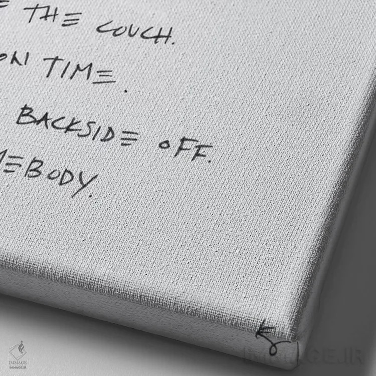 تابلو مینیمال از مبل بلند شو اثر کنت یانگستروم - نمای نزدیک بافت بوم