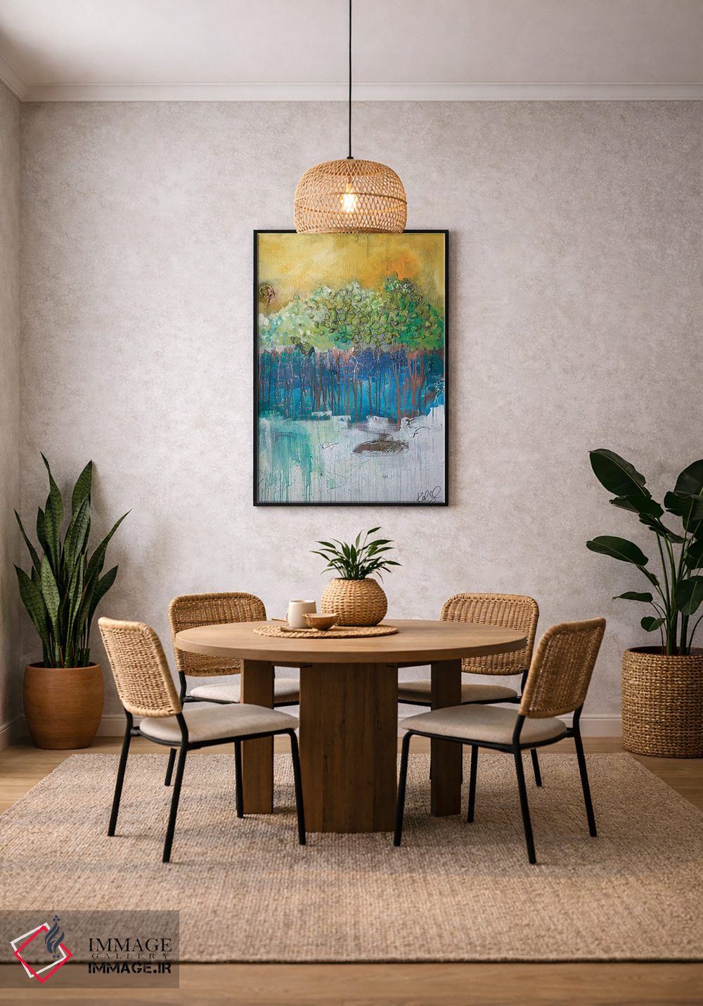 تابلو انتزاعی درختان سه بعدی II اثر کنت یانگستروم - D4B