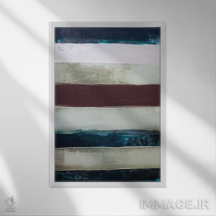 تابلو انتزاعی چنل نامبر راه راه II اثر کنت یانگستروم - نمای قابدار سفید