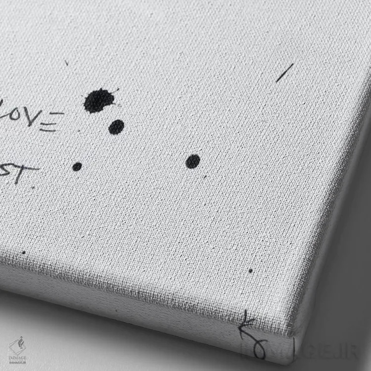 تابلو مینیمال خیلی زود عاشق شدن اثر کنت یانگستروم - نمای نزدیک بافت بوم