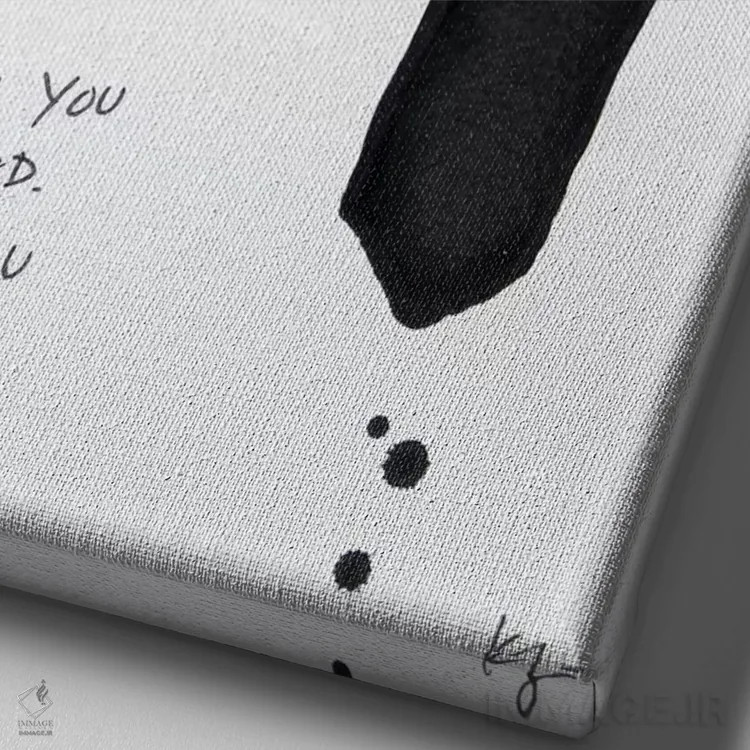 تابلو مینیمال پیدا کردن تو سخت بود اثر کنت یانگستروم - نمای نزدیک بافت بوم