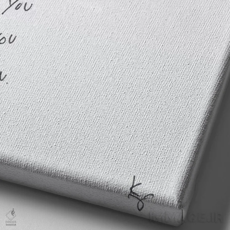 تابلو مینیمال تو را می بینم، می فهمم و دوستت دارم اثر کنت یانگستروم - نمای نزدیک بافت بوم