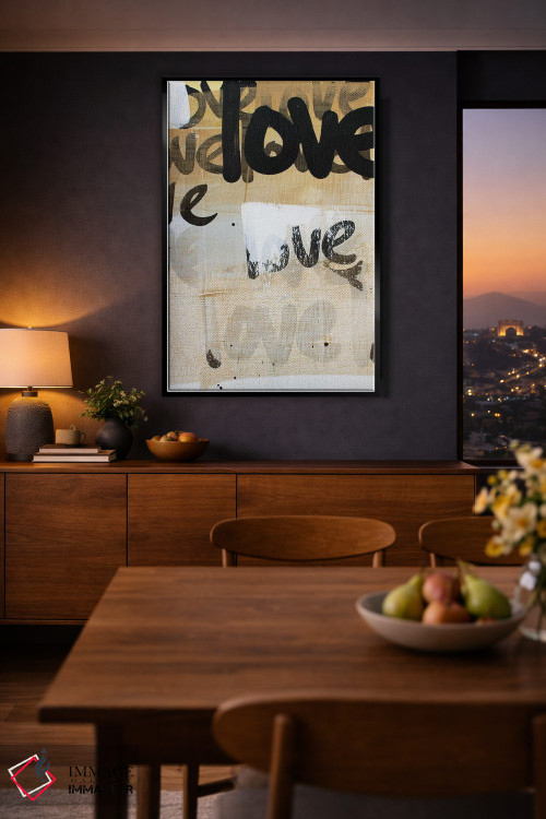 تابلو مدرن عشق طلایی تکراری اثر کنت یانگستروم - D1B