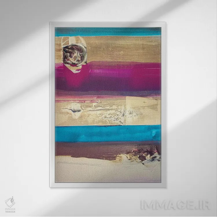 تابلو انتزاعی راه راه ها اثر کنت یانگستروم - نمای قابدار سفید