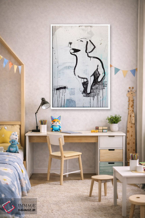 تابلو دکوراتیو عشق توله سگ ها اثر کنت یانگستروم - D1W