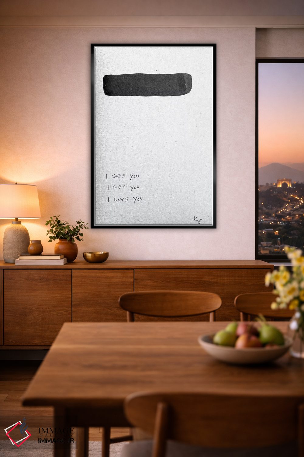 تابلو مینیمال تو را می بینم، می فهمم و دوستت دارم اثر کنت یانگستروم - D4B