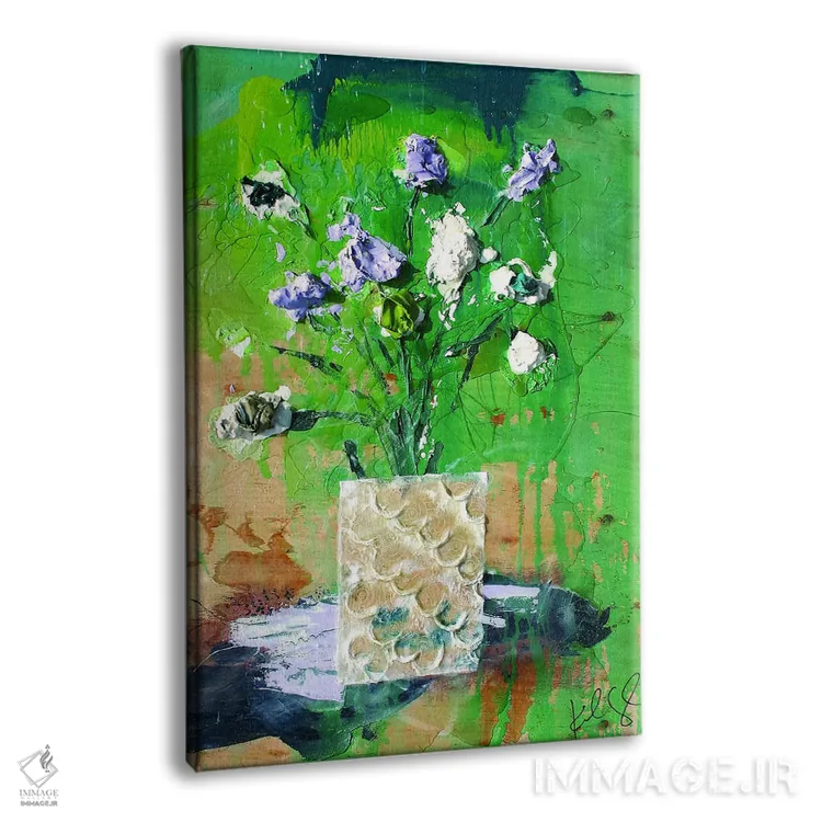 تابلو انتزاعی گل های کم نور اثر کنت یانگستروم - نمای پرسپکتیو محصول