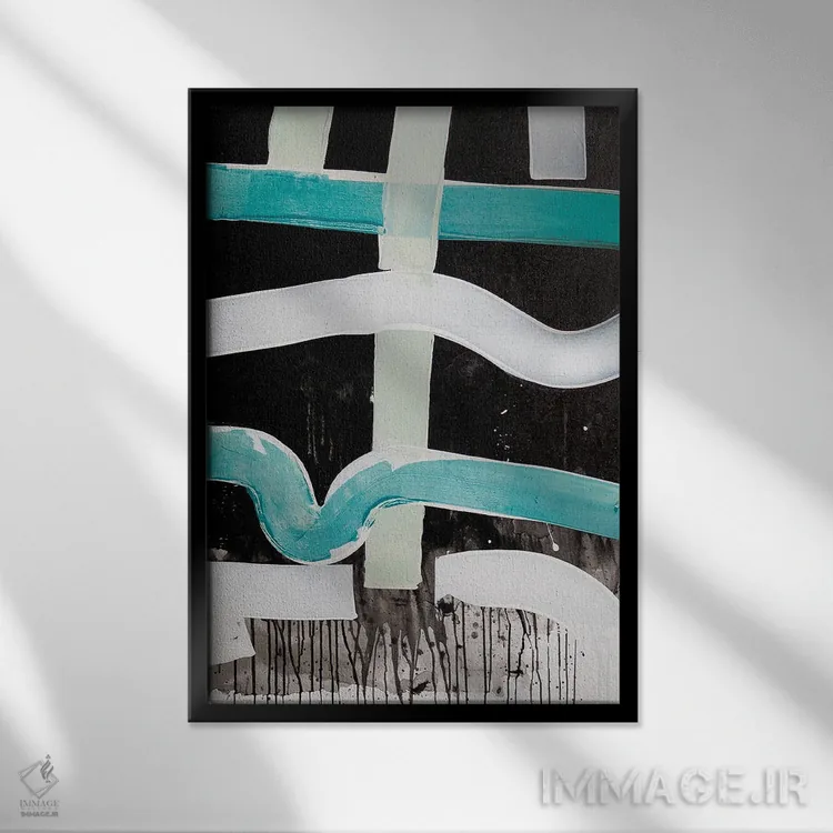 تابلو انتزاعی جکس اثر کنت یانگستروم - نمای قابدار مشکی