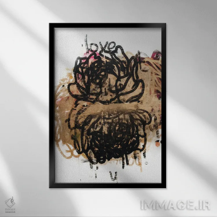 تابلو مدرن آن دو گل اثر کنت یانگستروم - نمای قابدار مشکی