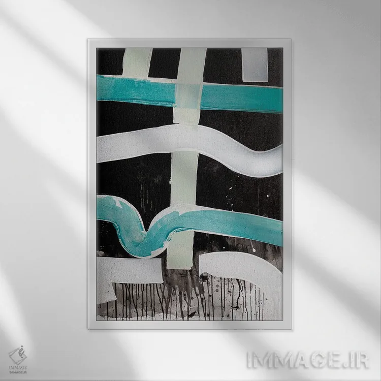 تابلو انتزاعی جکس اثر کنت یانگستروم - نمای قابدار سفید