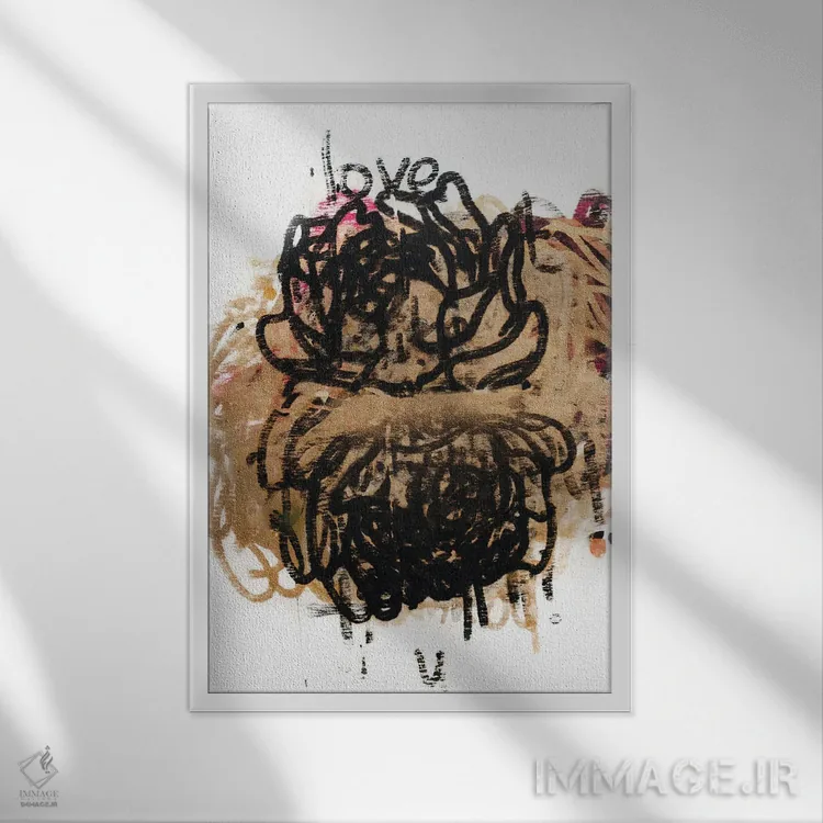 تابلو مدرن آن دو گل اثر کنت یانگستروم - نمای قابدار سفید