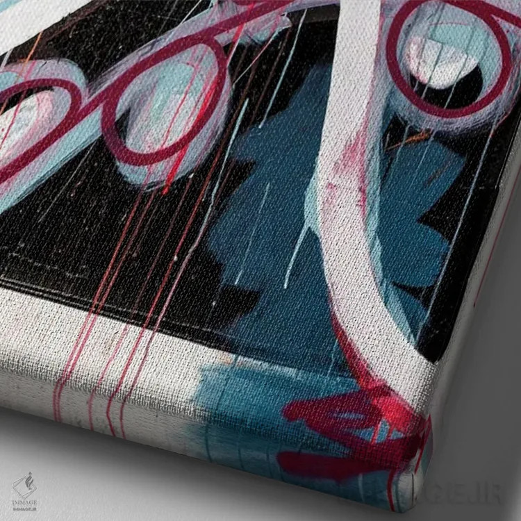 تابلو انتزاعی گل انتزاعی اثر کنت یانگستروم - نمای نزدیک بافت بوم