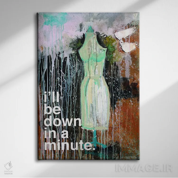 تابلو مدرن تا یک دقیقه دیگر پایین می آیم اثر کنت یانگستروم - نمای روبهرو روی دیوار