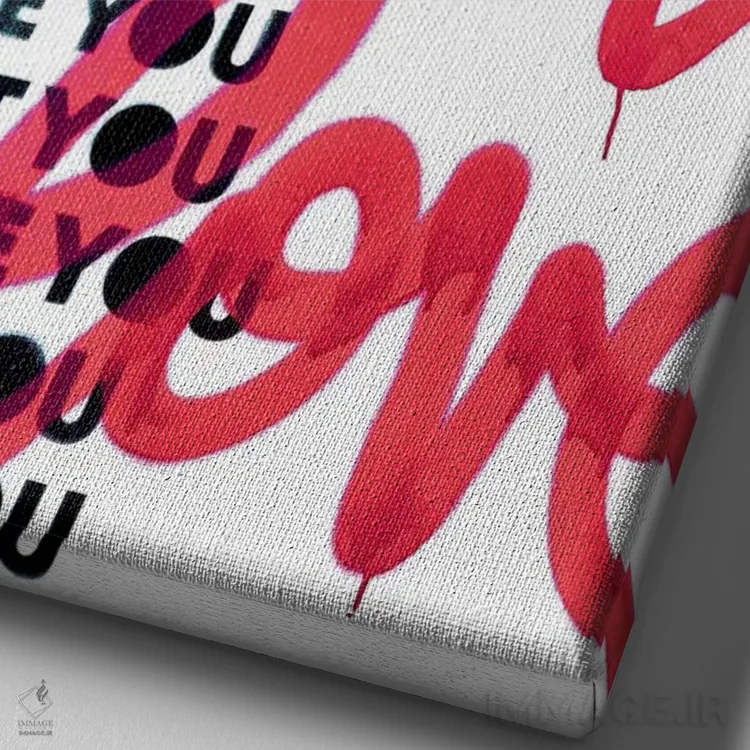 تابلو دکوراتیو می بینم که دوستت دارم ۱ اثر کنت یانگستروم - نمای نزدیک بافت بوم