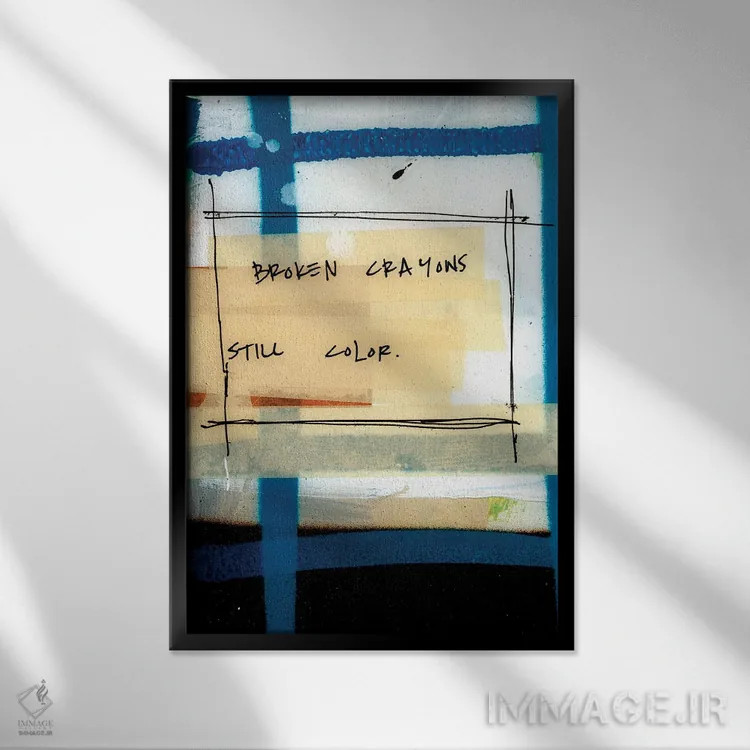 تابلو دکوراتیو مدادشمعی های شکسته اثر کنت یانگستروم - نمای قابدار مشکی