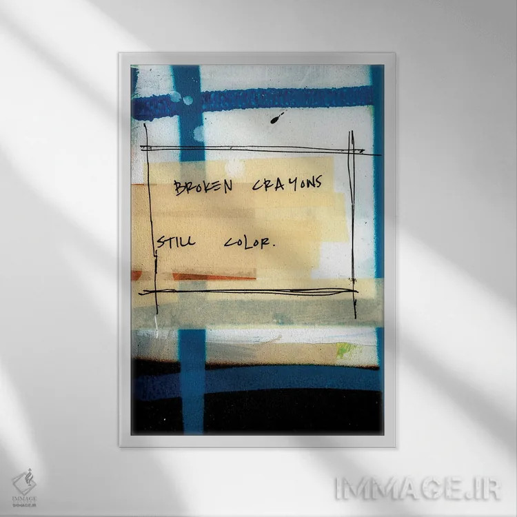 تابلو دکوراتیو مدادشمعی های شکسته اثر کنت یانگستروم - نمای قابدار سفید