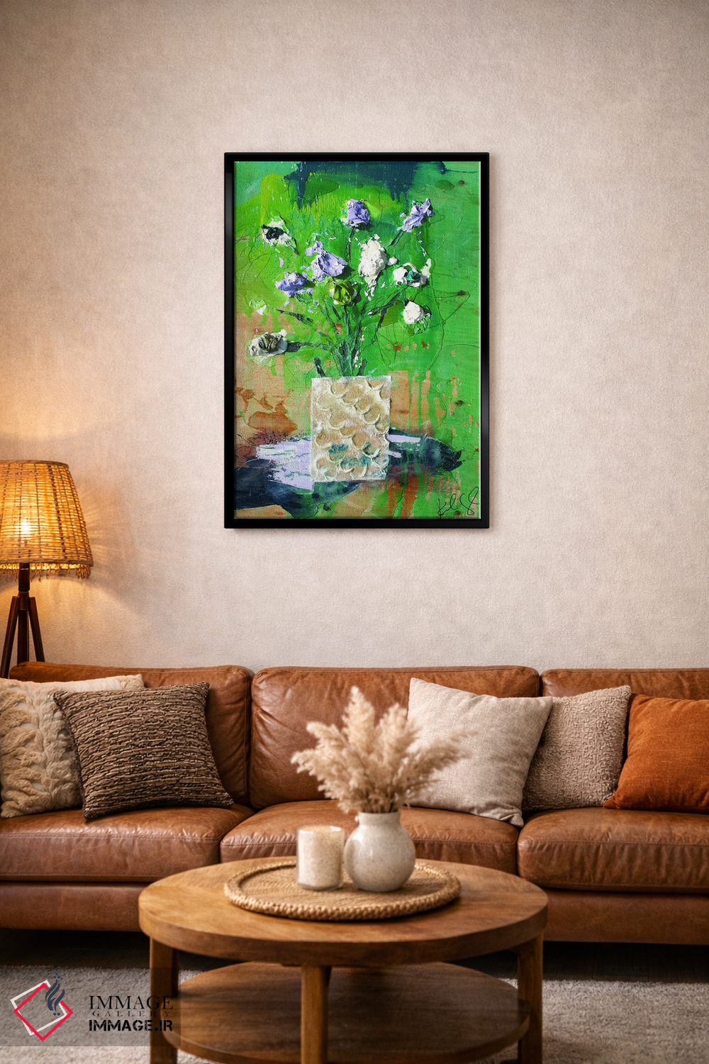 تابلو انتزاعی گل های کم نور اثر کنت یانگستروم - D2B