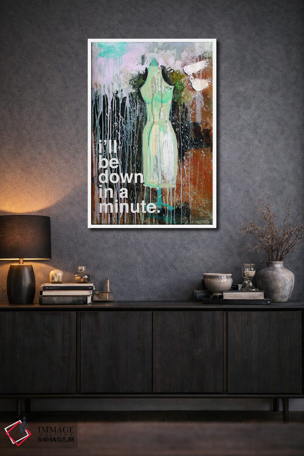 تابلو مدرن تا یک دقیقه دیگر پایین می آیم اثر کنت یانگستروم - D1W