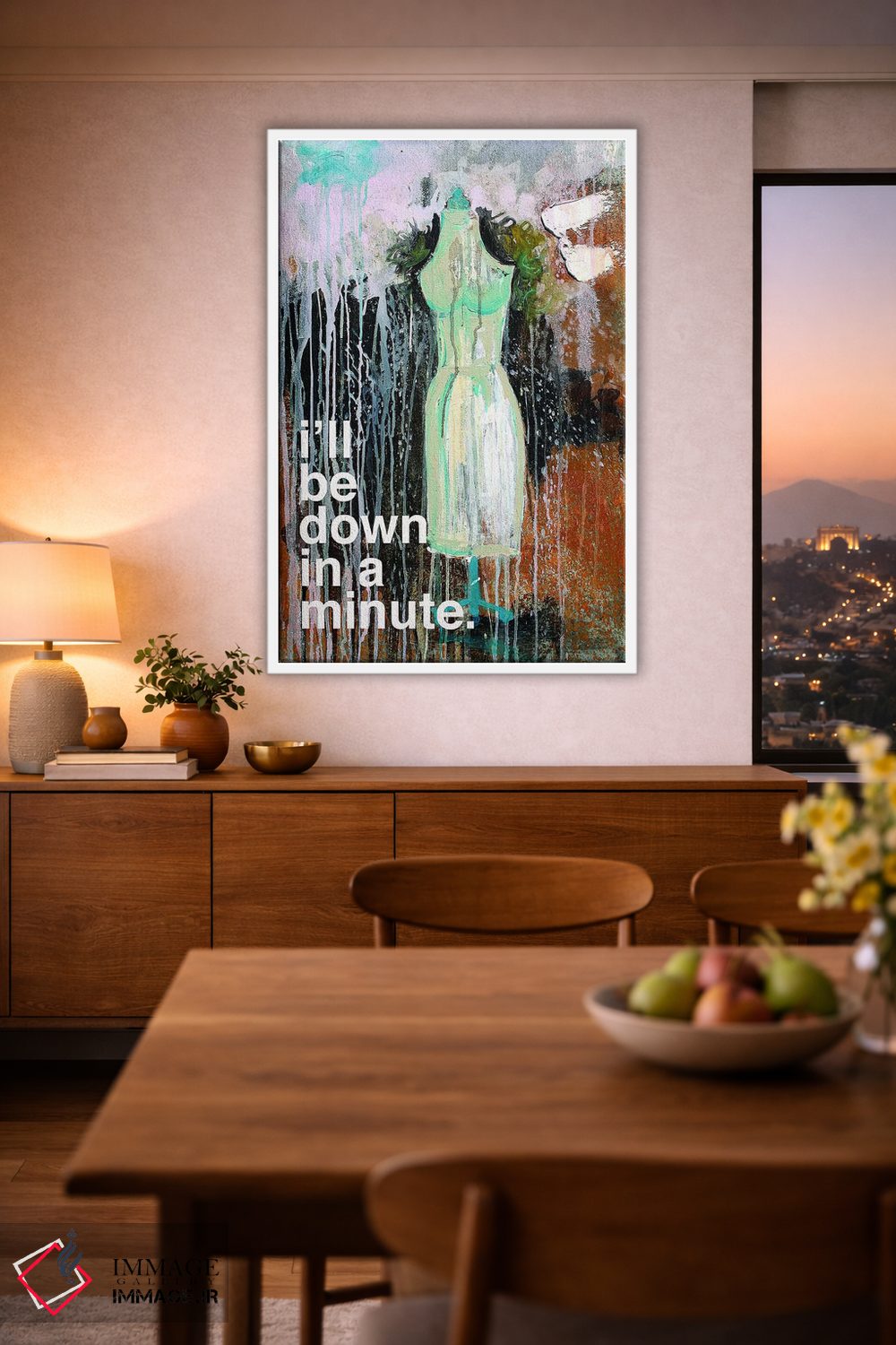 تابلو مدرن تا یک دقیقه دیگر پایین می آیم اثر کنت یانگستروم - D2W