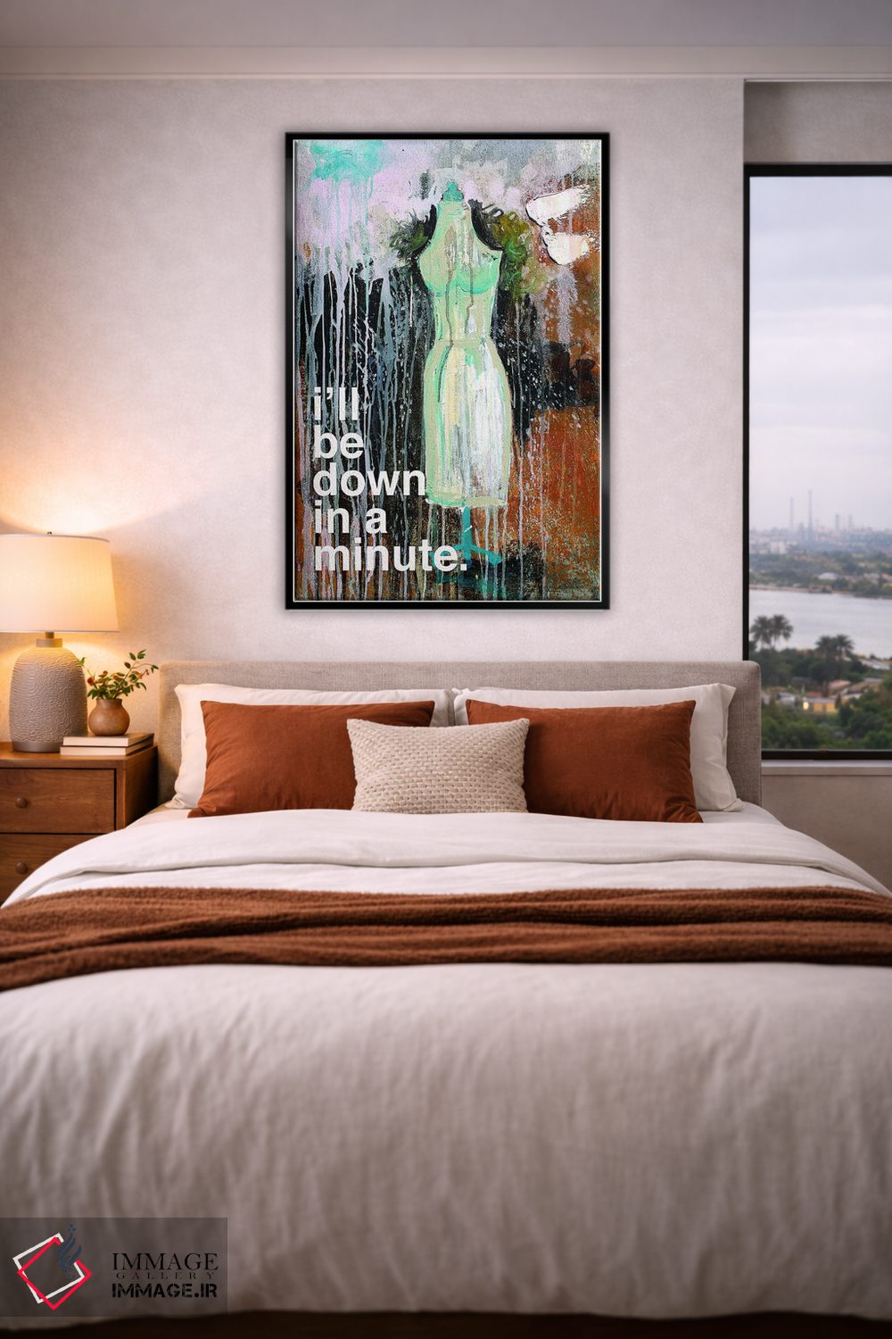 تابلو مدرن تا یک دقیقه دیگر پایین می آیم اثر کنت یانگستروم - D5B