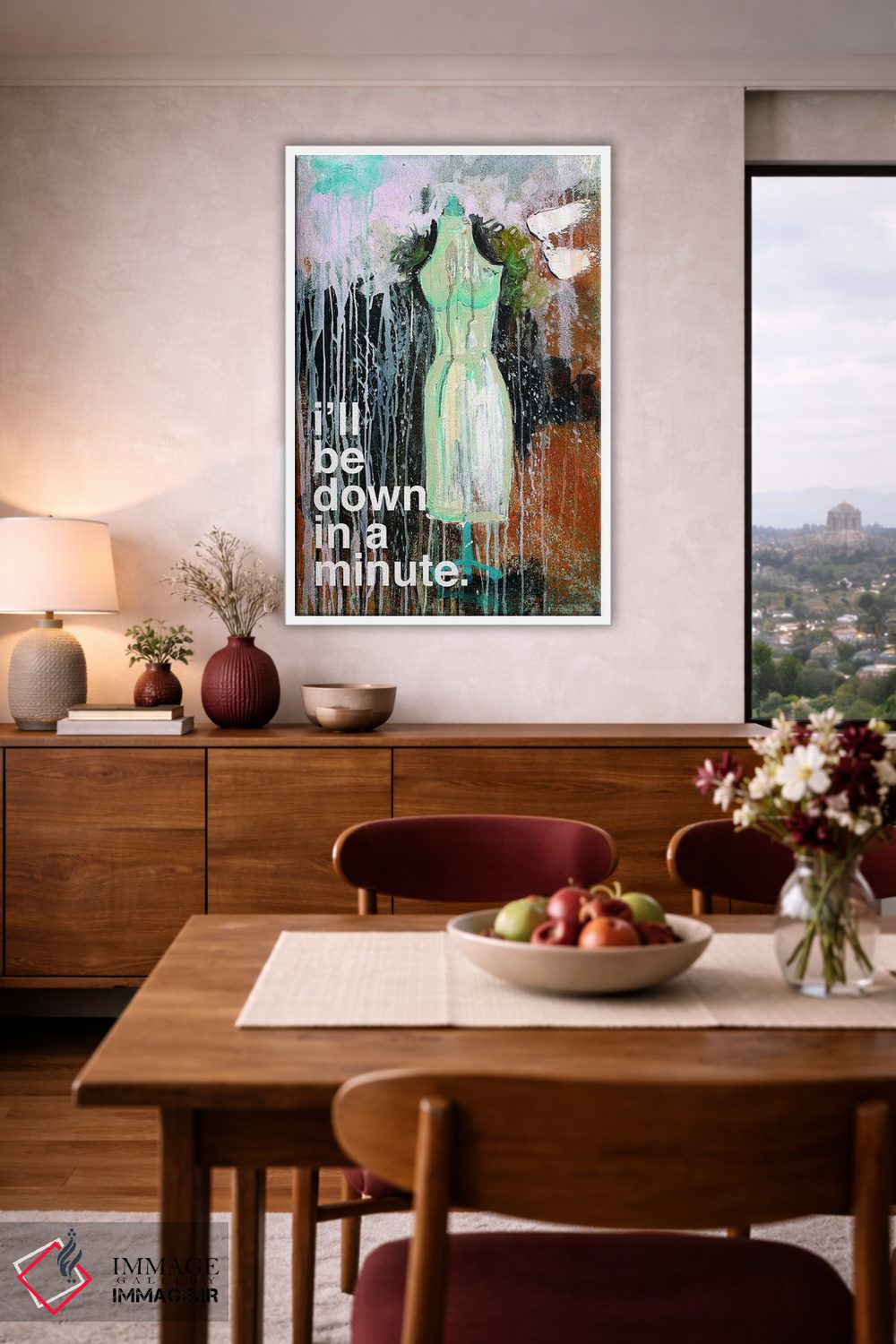 تابلو مدرن تا یک دقیقه دیگر پایین می آیم اثر کنت یانگستروم - D4W