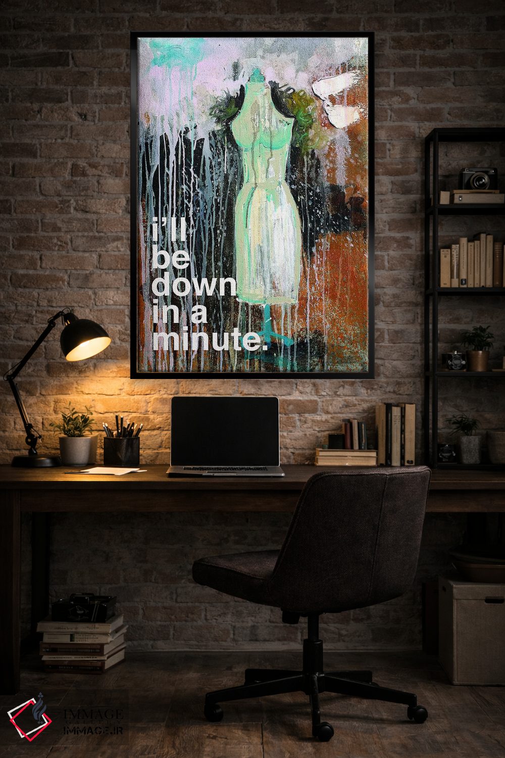 تابلو مدرن تا یک دقیقه دیگر پایین می آیم اثر کنت یانگستروم - D6B