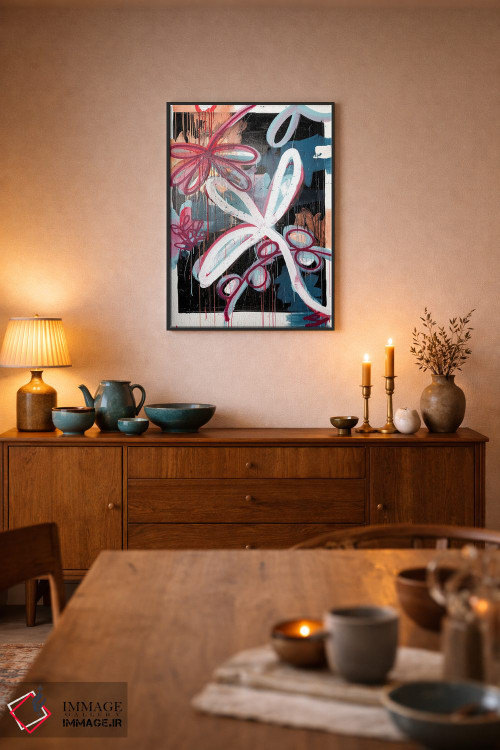 تابلو انتزاعی گل انتزاعی اثر کنت یانگستروم - D6B