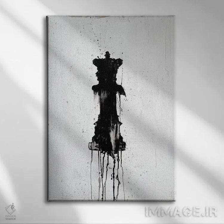 تابلو انتزاعی ملکه اثر کنت یانگستروم - نمای روبهرو روی دیوار