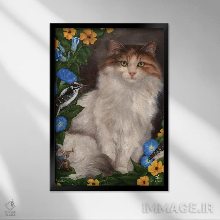 تابلو دکوراتیو در باغ اثر کایرا ویلسون - نمای قابدار مشکی